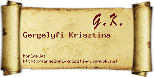 Gergelyfi Krisztina névjegykártya